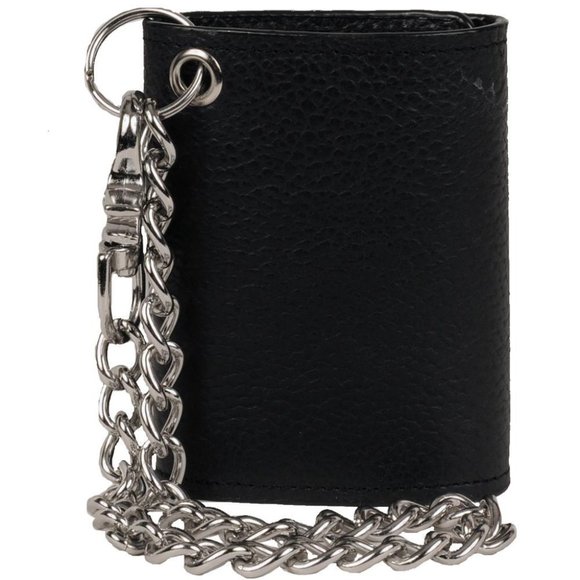 Men's RFID Signal Blocking Motorcycle Wallet with Chain Black - Picture 5 of 12